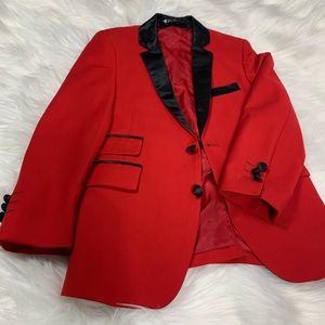 Boys Red Tuxedo Suit by Tazio